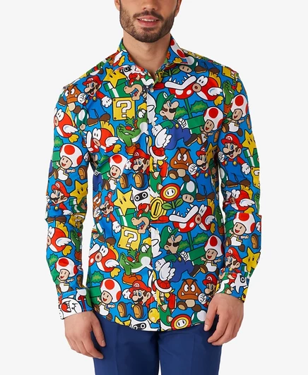 Мужская рубашка Opposuits Super Mario с принтом, разноцветная