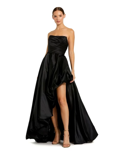 Женское платье Mac Duggal без бретелей, асимм. подол, черное