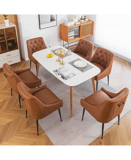 Комплект обеденных стульев DYHOME, 6 шт., коричневые