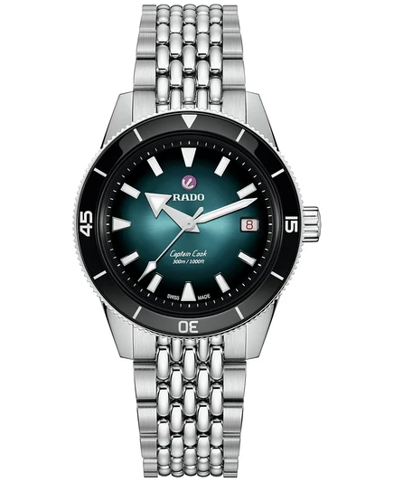 Мужские швейцарские автоматические часы Rado Captain Cook с браслетом из нержавеющей стали Rado 39 мм синего цвета