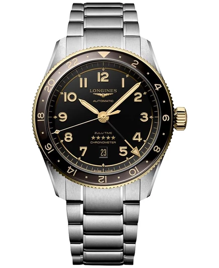 Мужские часы Longines Spirit Zulu Time, серебристо-золотые