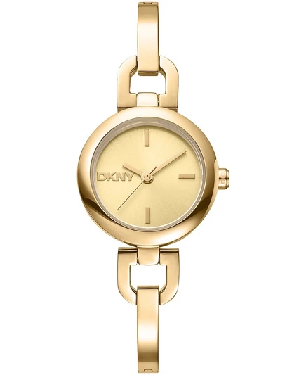 Женские кварцевые часы DKNY с браслетом-половинкой из нержавеющей стали золотистого цвета, 26 мм золото