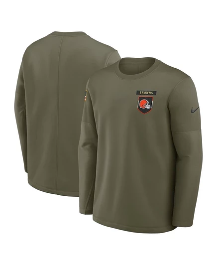 Мужской лонгслив Nike Salute to Service Cleveland Browns, оливковый