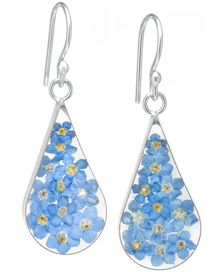 Серьги-подвески Macy's с сухоцветами, серебро, синие