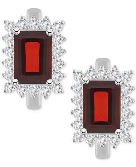 Серьги-кольца Macy's, серебро, гранат и топаз