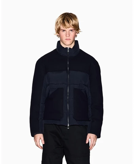 Мужская стеганая куртка AX Armani Exchange колорблок, синяя