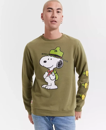  Мужская толстовка с круглым вырезом Beagle Scout Snoopy, созданная для  grn1