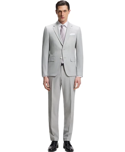 Мужской костюм Hugo Boss BOSS двухпредметный узкого кроя, серый