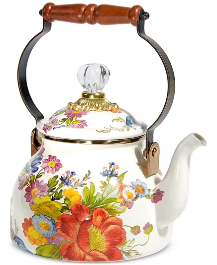 Чайник Mackenzie-Childs White Flower Market эмалированный, 1,9 л