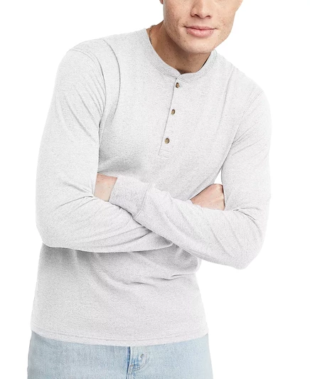 Мужская футболка Originals из трехслойной ткани с длинным рукавом Henley от Originals eco white