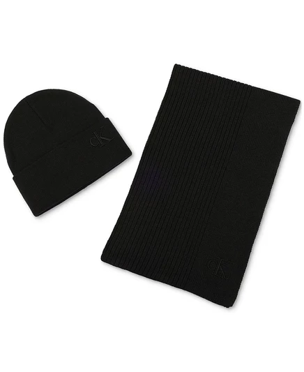 Calvin Klein Комплект мужской вышитой шапочки и шарфа Calvin Klein black
