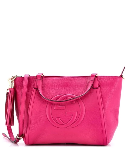 Женская кожаная сумка Pre-Owned Gucci Small Soho, розовая