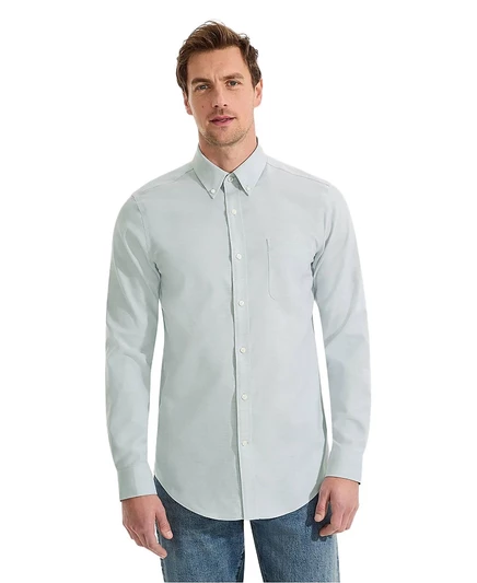 Мужская рубашка Lands' End Oxford Supima без глажки, зеленая