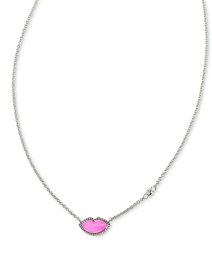 Колье Kendra Scott Gemstone Lips 46 см, двусторонний подвес, красное