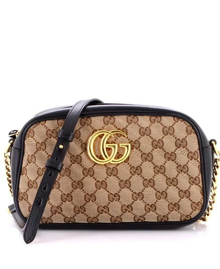 Женская сумка Pre-Owned Gucci Small GG Marmont, черная