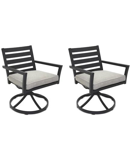 Набор вращающихся кресел Astaire Outdoor из 2 предметов, созданный для Macy's oyster light grey