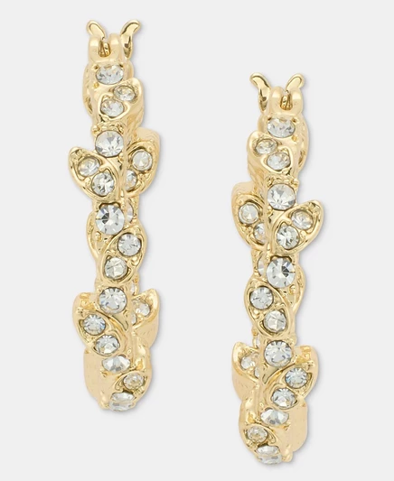 Серьги-кольца Marchesa с кристаллами, золотистые