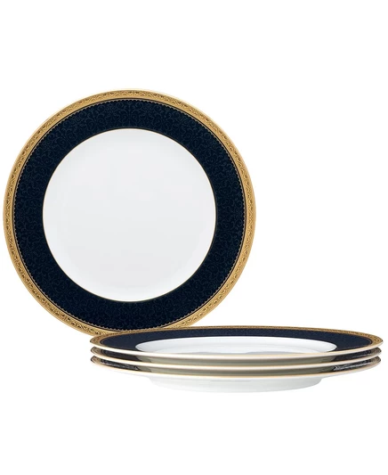 Набор обеденных тарелок Noritake Odessa Cobalt Gold 26,7 см, сине-золотые