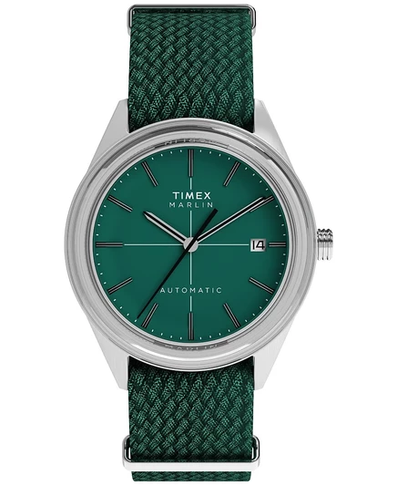Мужские механические часы Timex с автоподзаводом из зеленой ткани, 38 мм зеленого цвета