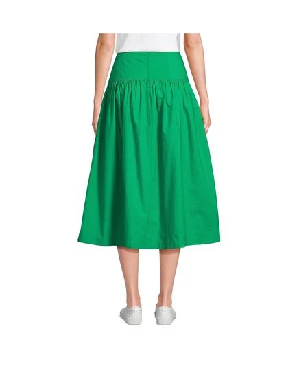 Женская юбка миди из поплина Lands'End с заниженной талией и зауженным низом vibrant clover