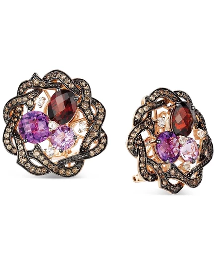 Серьги Le Vian с разноцветными камнями, золото 585