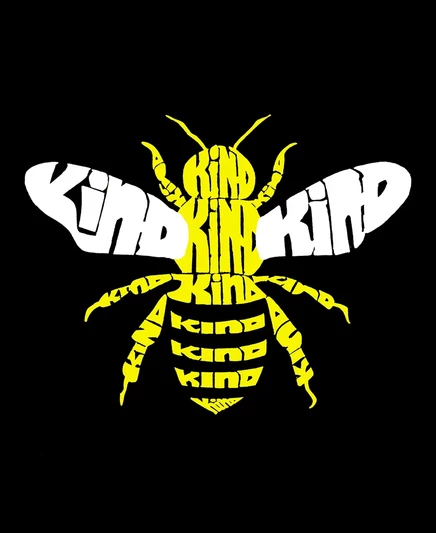 Мужской лонгслив LA Pop Art с принтом «Bee Kind», черный
