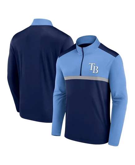 Мужской лонгслив Fanatics Unstoppable с застёжкой 1/4 Tampa Bay Rays, синий