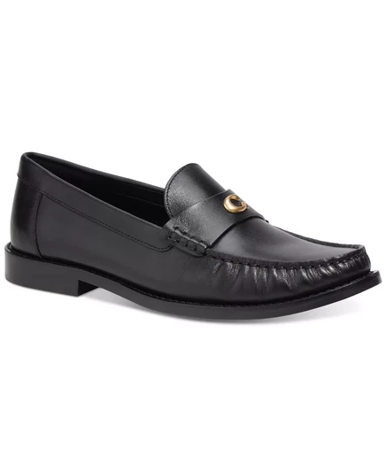 Женские мокасины Moc на плоской подошве от COACH Womens Jolene  black leather
