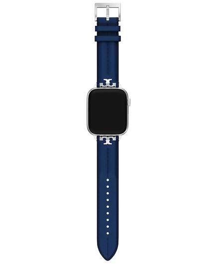 Женский кожаный ремешок Tory Burch для Apple Watch 22 мм, синий