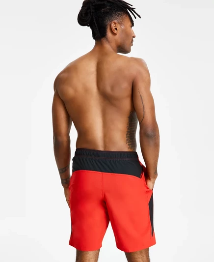 Мужской комплект Nike: рашгард UPF 40+ и плавки 9″, красный