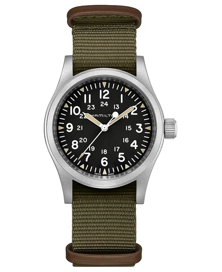 Унисекс часы Hamilton Khaki механические 38 мм, зеленый