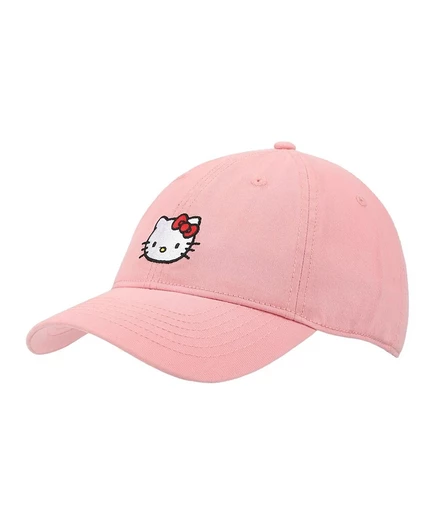 Белая неструктурированная бейсболка с вышитым персонажем Hello Kitty для мужчин pink