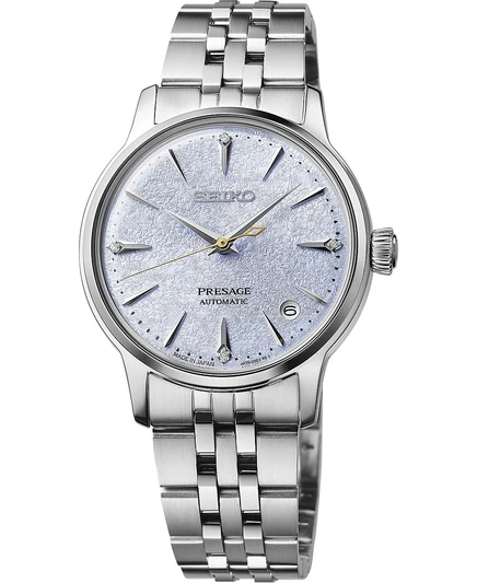 Женские часы Seiko Presage Cocktail Time среднего размера с автоматическим браслетом из нержавеющей стали, 34 мм
