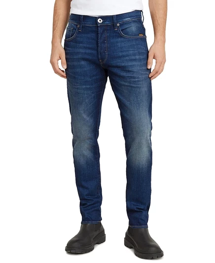 Мужские приталенные джинсы G-STAR RAW синего цвета