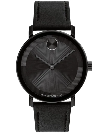 Мужские часы movado bold evolution 40 мм кожаные, черные
