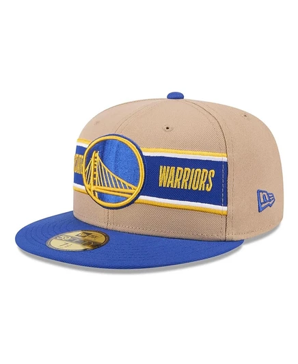 Мужская кепка New Era 59FIFTY Warriors, бежево-синяя