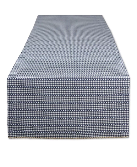Дорожка для стола Design Imports Farmhouse Gingham, синяя