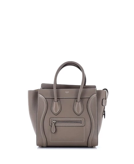 Женская сумка Celine Micro Luggage зернистая, коричневая
