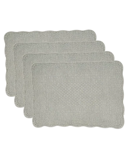 Стеганая салфетка SARO LIFESTYLE 20″×14″, набор 4 шт., синяя