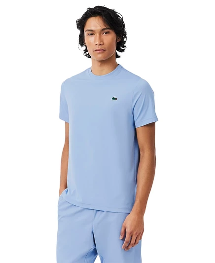 Мужская футболка с круглым вырезом Lacoste синего цвета