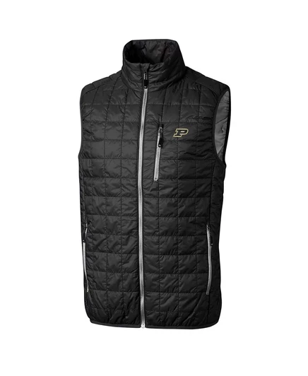 Мужской черный жилет Purdue Boilermakers Rainier на молнии от Cutter & Buck black