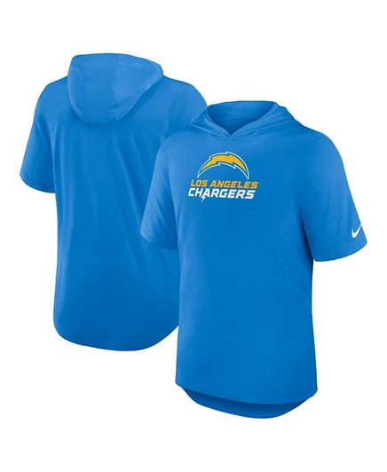 Мужская футболка-худи Nike Chargers Tri-Blend, голубая