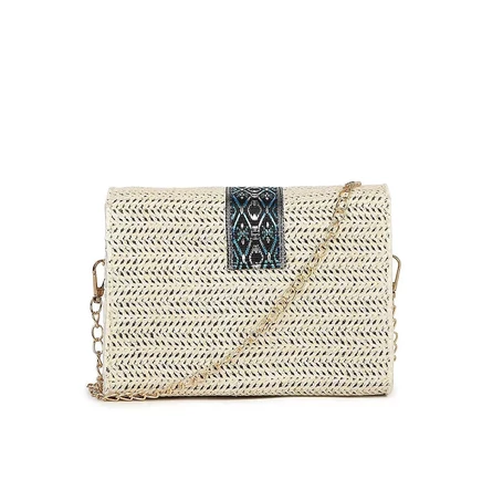 Женская сумка-слинг из ротанга с высоким содержанием соуса light beige
