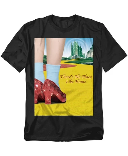 Мужская футболка Wizard of Oz «There's No Place Like Home», черная