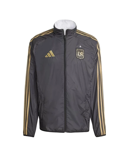 Мужская реверсивная куртка Adidas LAFC 2025, черно-белая