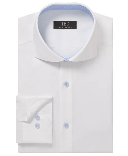 Мужская рубашка премиум-класса из негладкого материала Slim Fit white
