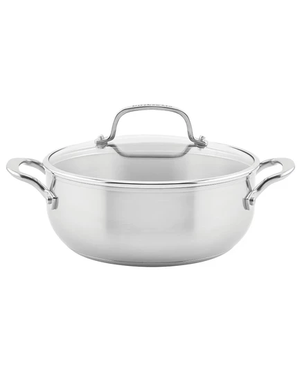 Кастрюля KitchenAid нерж. 3,8 л индукционная, серебристая