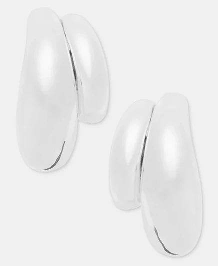 Женские серьги-кольца Anne Klein двойные, серебристые