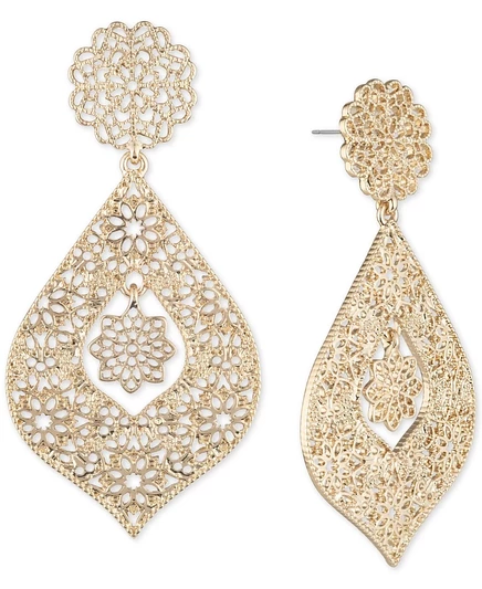 Женские филигранные серьги-орбиты Marchesa, позолоченные