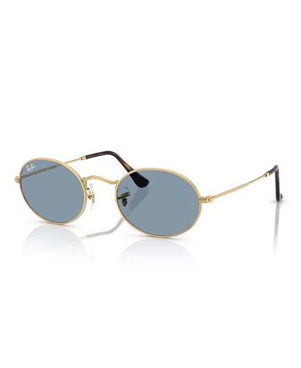 Унисекс солнцезащитные очки Ray-Ban RB3547 овальные металлические, золотистые